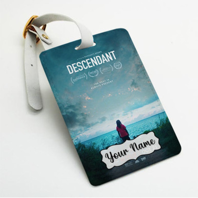 Pastele Descendant Custom Luggage Tags Personalized Name PU Leather Luggage Tag With Strap Awesome Baggage Hanging Suitcase Bag Tags Name ID Labels Travel Bag Accessories