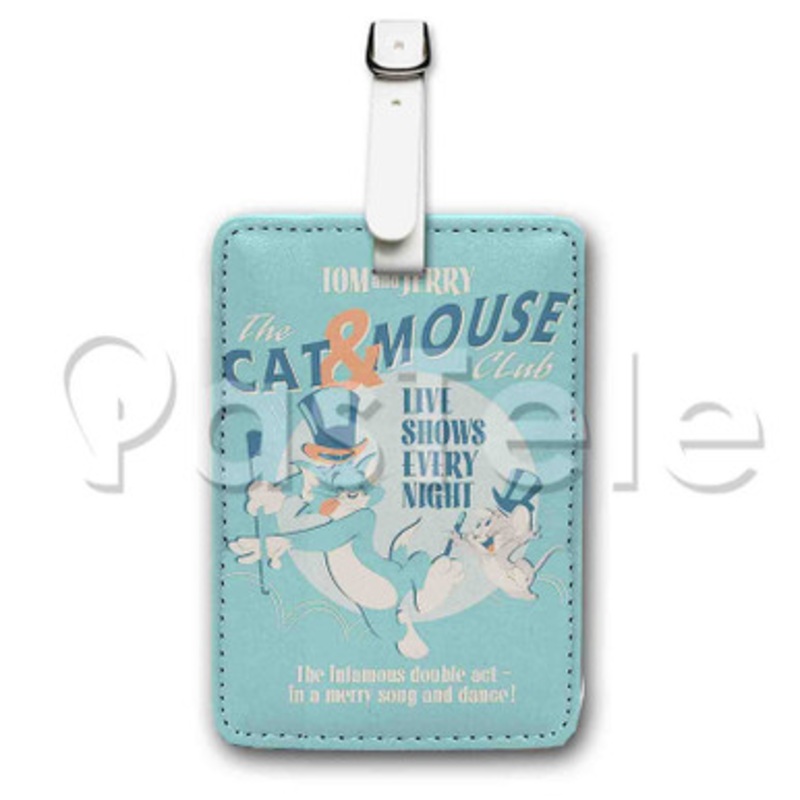 Tom and Jerry Cat and Mouse Club Custom Personalized Luggage Tags PU Leather Travel Baggage Name ID Labels