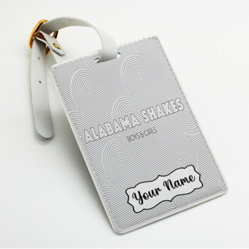 Pastele Alabama Shakes Boys Girls Custom Luggage Tags Personalized Name PU Leather Luggage Tag With Strap Awesome Baggage Hanging Suitcase Bag Tags Name ID Labels Travel Bag Accessories