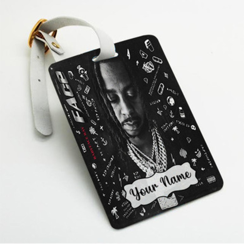 Pastele Babyface Ray Mob Custom Luggage Tags Personalized Name PU Leather Luggage Tag With Strap Awesome Baggage Hanging Suitcase Bag Tags Name ID Labels Travel Bag Accessories