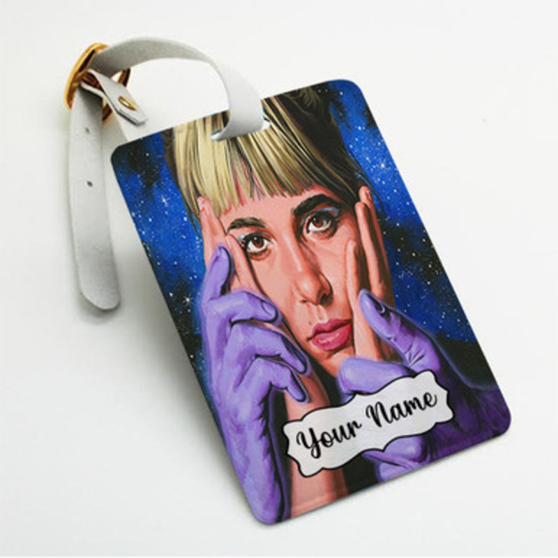 Pastele Beach Bunny Emotional Creature Custom Luggage Tags Personalized Name PU Leather Luggage Tag With Strap Awesome Baggage Hanging Suitcase Bag Tags Name ID Labels Travel Bag Accessories