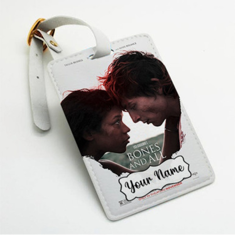 Pastele Bones and All Custom Luggage Tags Personalized Name PU Leather Luggage Tag With Strap Awesome Baggage Hanging Suitcase Bag Tags Name ID Labels Travel Bag Accessories