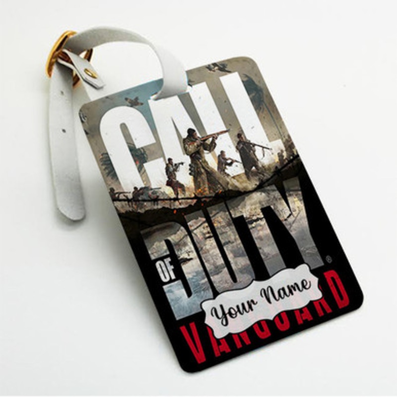 Pastele Call of Duty Vanguard Custom Luggage Tags Personalized Name PU Leather Luggage Tag With Strap Awesome Baggage Hanging Suitcase Bag Tags Name ID Labels Travel Bag Accessories