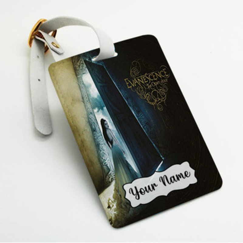 Pastele Evanescence The Open Door Custom Luggage Tags Personalized Name PU Leather Luggage Tag With Strap Awesome Baggage Hanging Suitcase Bag Tags Name ID Labels Travel Bag Accessories