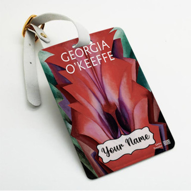 Pastele Georgia O Keeffe Custom Luggage Tags Personalized Name PU Leather Luggage Tag With Strap Awesome Baggage Hanging Suitcase Bag Tags Name ID Labels Travel Bag Accessories