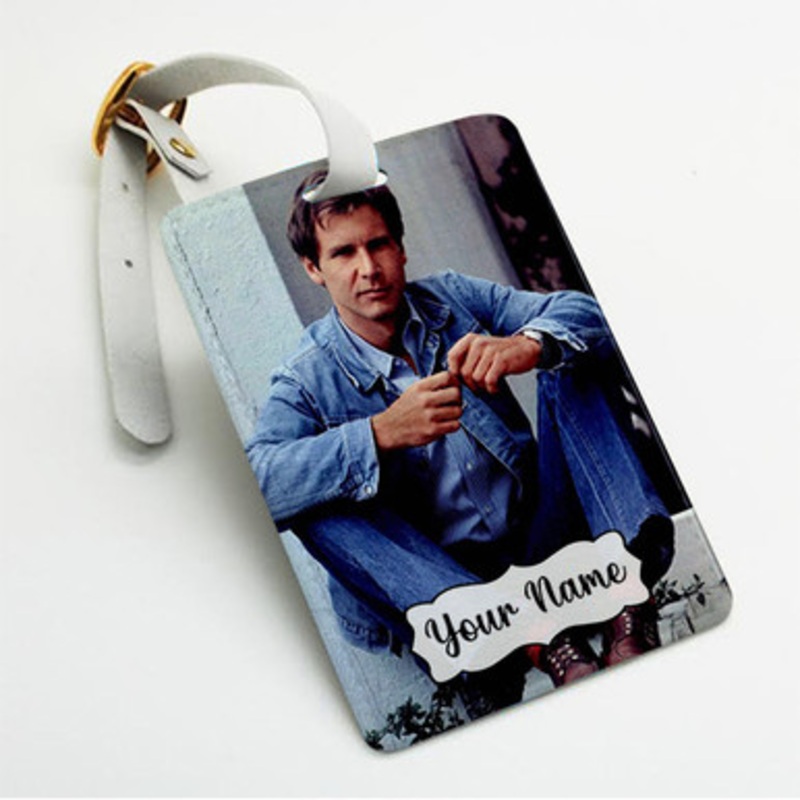 Pastele Harrison Ford 1981 Custom Luggage Tags Personalized Name PU Leather Luggage Tag With Strap Awesome Baggage Hanging Suitcase Bag Tags Name ID Labels Travel Bag Accessories