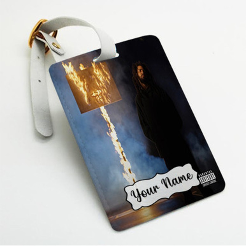 Pastele J Cole The Off Season Custom Luggage Tags Personalized Name PU Leather Luggage Tag With Strap Awesome Baggage Hanging Suitcase Bag Tags Name ID Labels Travel Bag Accessories