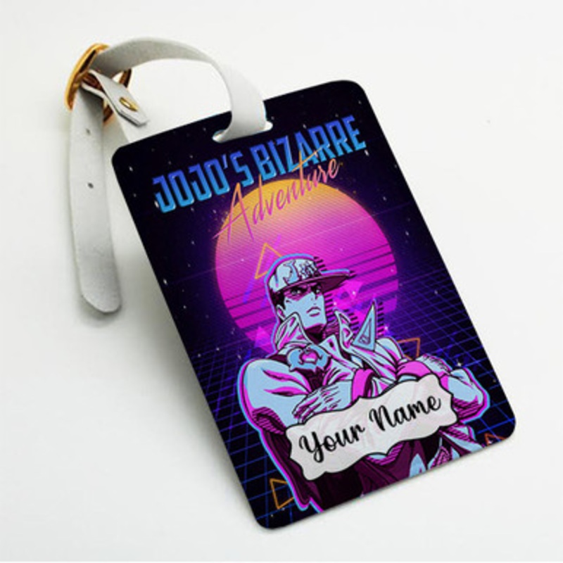 Pastele Jojo s Bizarre Adventure Custom Luggage Tags Personalized Name PU Leather Luggage Tag With Strap Awesome Baggage Hanging Suitcase Bag Tags Name ID Labels Travel Bag Accessories