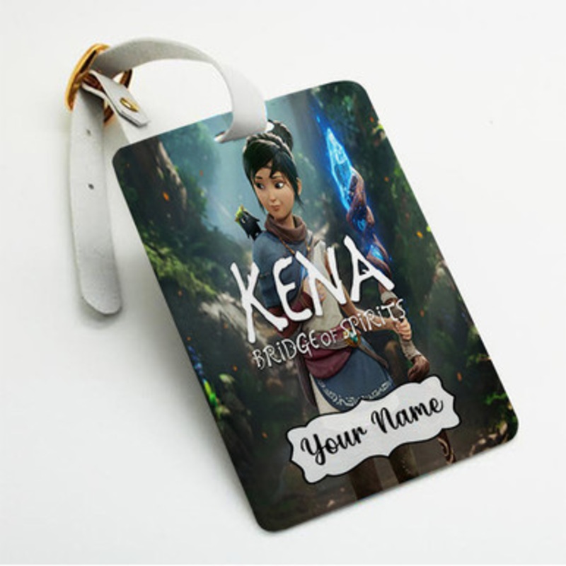 Pastele Kena Bridge of Spirits Custom Luggage Tags Personalized Name PU Leather Luggage Tag With Strap Awesome Baggage Hanging Suitcase Bag Tags Name ID Labels Travel Bag Accessories