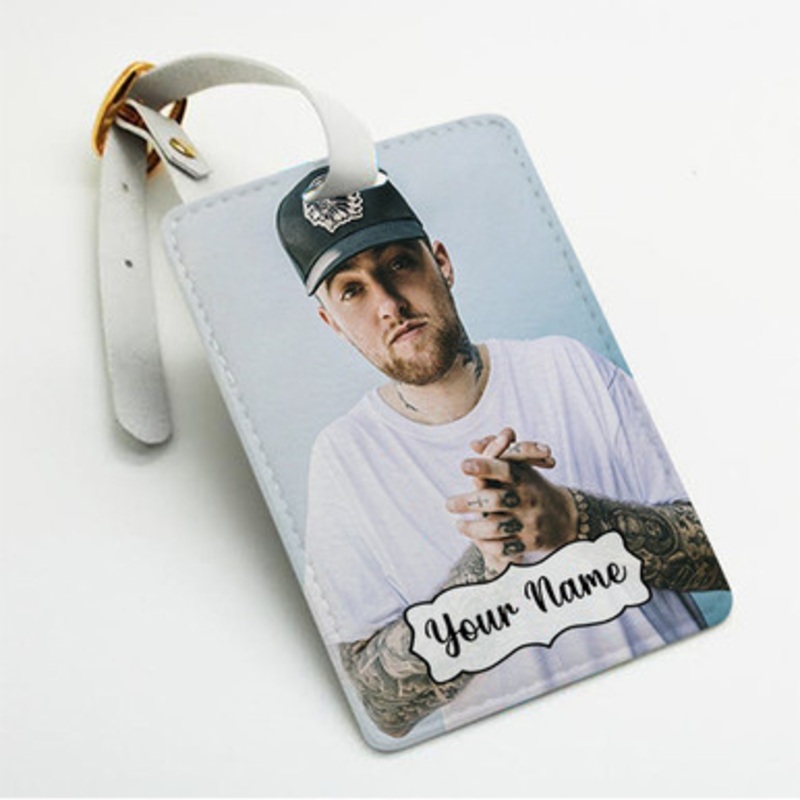 Pastele Mac Miller Music jpeg Custom Luggage Tags Personalized Name PU Leather Luggage Tag With Strap Awesome Baggage Hanging Suitcase Bag Tags Name ID Labels Travel Bag Accessories