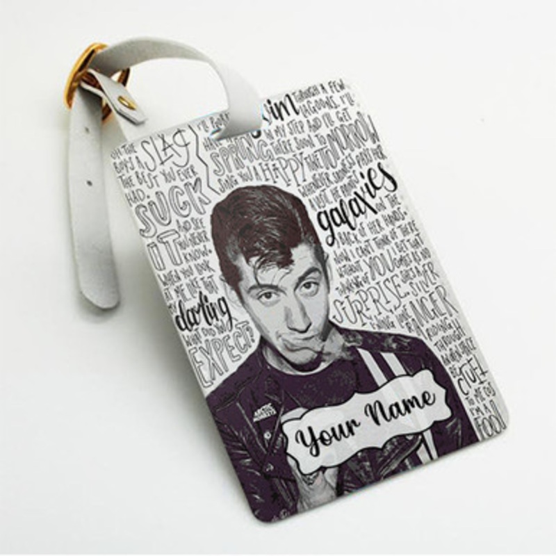 Pastele Alex Turner Quote Lyrics Custom Luggage Tags Personalized Name PU Leather Luggage Tag With Strap Awesome Baggage Hanging Suitcase Bag Tags Name ID Labels Travel Bag Accessories