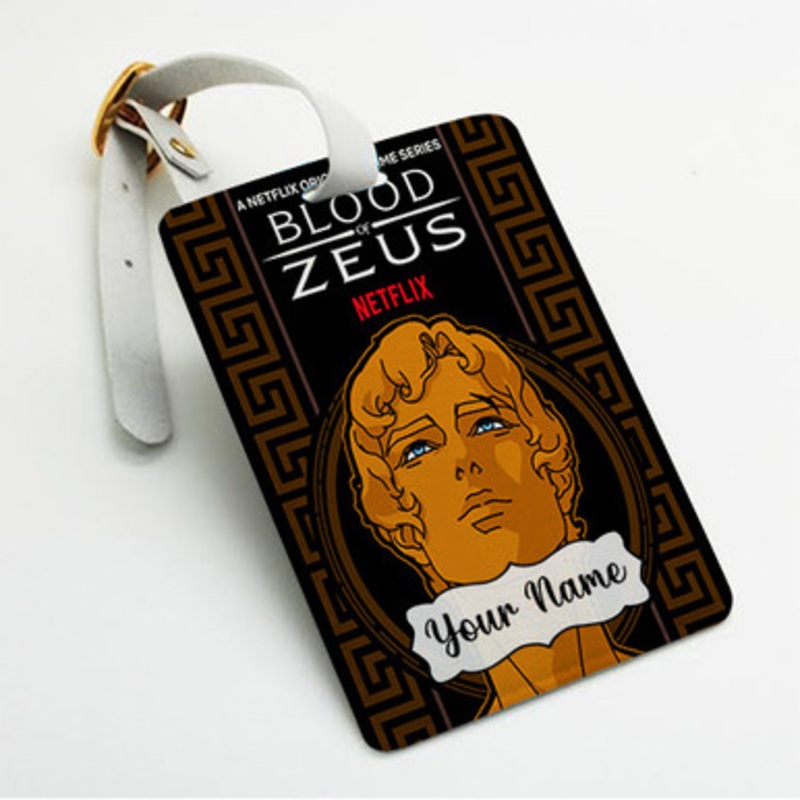 Pastele Blood of Zeus Custom Luggage Tags Personalized Name PU Leather Luggage Tag With Strap Awesome Baggage Hanging Suitcase Bag Tags Name ID Labels Travel Bag Accessories