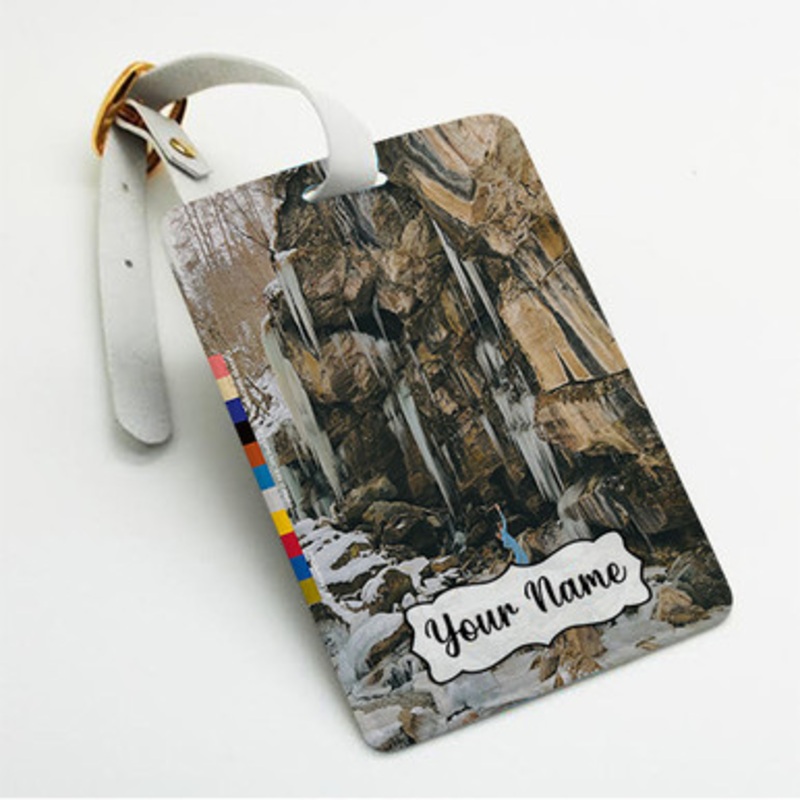 Pastele Dawn Richard and Spencer Zahn Pigments Custom Luggage Tags Personalized Name PU Leather Luggage Tag With Strap Awesome Baggage Hanging Suitcase Bag Tags Name ID Labels Travel Bag Accessories