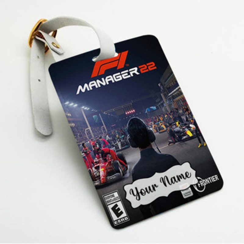 Pastele F1 Manager 2022 Custom Luggage Tags Personalized Name PU Leather Luggage Tag With Strap Awesome Baggage Hanging Suitcase Bag Tags Name ID Labels Travel Bag Accessories