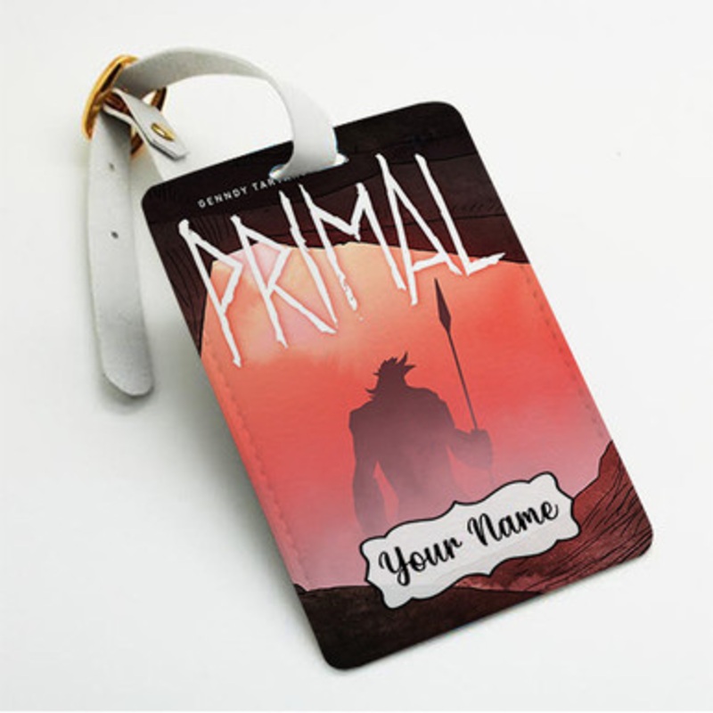 Pastele Genndy Tartakovsky s Primal Custom Luggage Tags Personalized Name PU Leather Luggage Tag With Strap Awesome Baggage Hanging Suitcase Bag Tags Name ID Labels Travel Bag Accessories