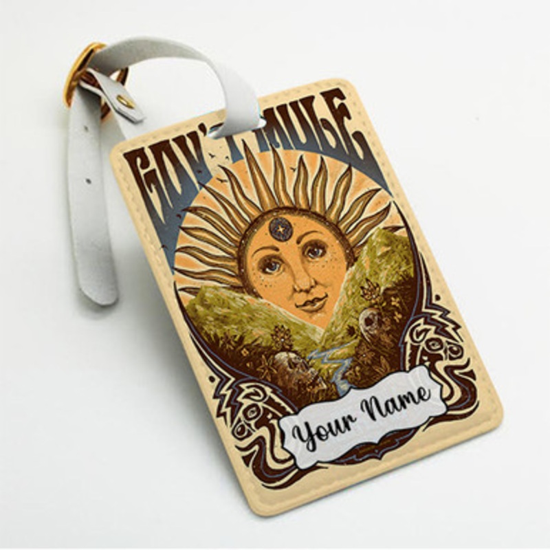 Pastele Govt Mule Mountain Jam Custom Luggage Tags Personalized Name PU Leather Luggage Tag With Strap Awesome Baggage Hanging Suitcase Bag Tags Name ID Labels Travel Bag Accessories