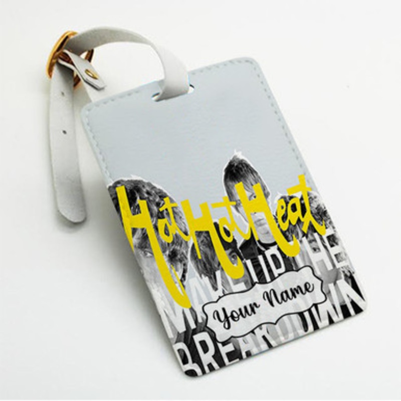 Pastele Hot Hot Heat Make Up the Breakdown Custom Luggage Tags Personalized Name PU Leather Luggage Tag With Strap Awesome Baggage Hanging Suitcase Bag Tags Name ID Labels Travel Bag Accessories
