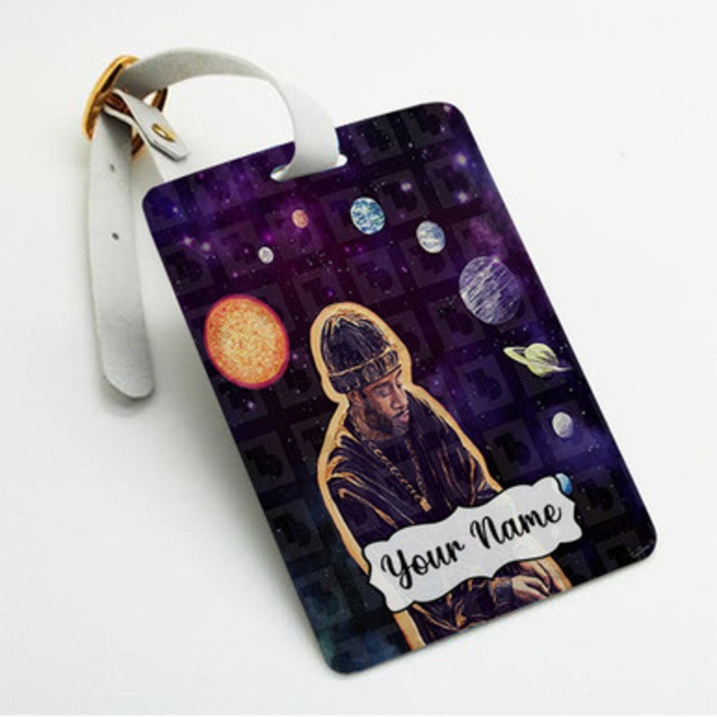 Pastele J Dilla In The Endless World Custom Luggage Tags Personalized Name PU Leather Luggage Tag With Strap Awesome Baggage Hanging Suitcase Bag Tags Name ID Labels Travel Bag Accessories