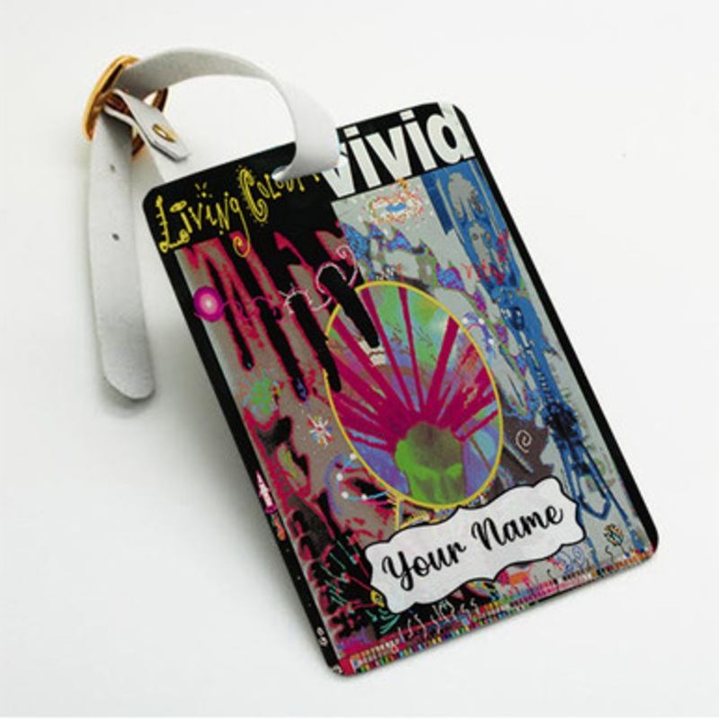 Pastele Living Colour Vivid Custom Luggage Tags Personalized Name PU Leather Luggage Tag With Strap Awesome Baggage Hanging Suitcase Bag Tags Name ID Labels Travel Bag Accessories