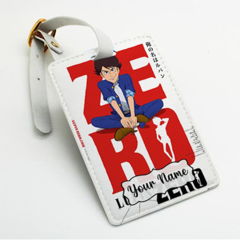 Pastele Lupin Zero Custom Luggage Tags Personalized Name PU Leather Luggage Tag With Strap Awesome Baggage Hanging Suitcase Bag Tags Name ID Labels Travel Bag Accessories