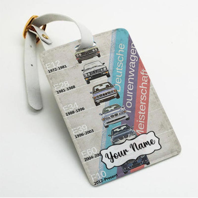 Pastele BMW M5 Series Custom Luggage Tags Personalized Name PU Leather Luggage Tag With Strap Awesome Baggage Hanging Suitcase Bag Tags Name ID Labels Travel Bag Accessories