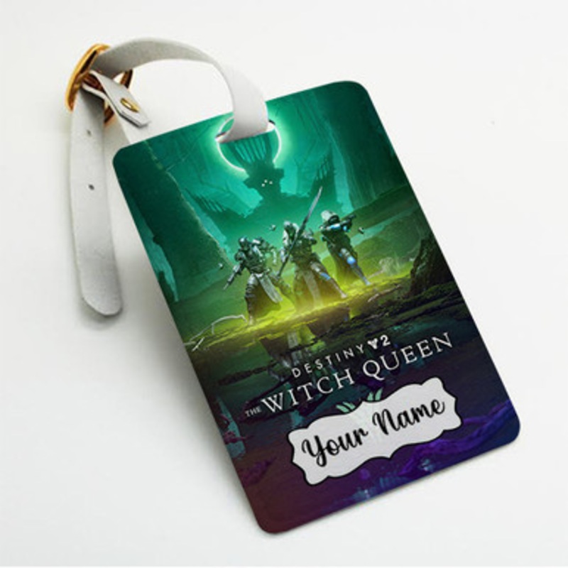 Pastele Destiny 2 The Witch Queen Custom Luggage Tags Personalized Name PU Leather Luggage Tag With Strap Awesome Baggage Hanging Suitcase Bag Tags Name ID Labels Travel Bag Accessories