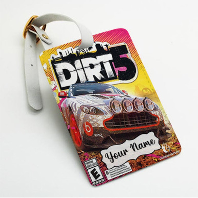 Pastele Dirt 5 Custom Luggage Tags Personalized Name PU Leather Luggage Tag With Strap Awesome Baggage Hanging Suitcase Bag Tags Name ID Labels Travel Bag Accessories