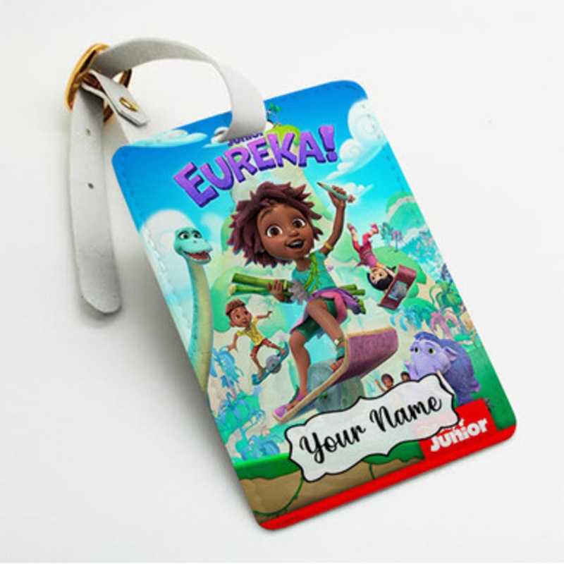 Pastele Disney Eureka Custom Luggage Tags Personalized Name PU Leather Luggage Tag With Strap Awesome Baggage Hanging Suitcase Bag Tags Name ID Labels Travel Bag Accessories