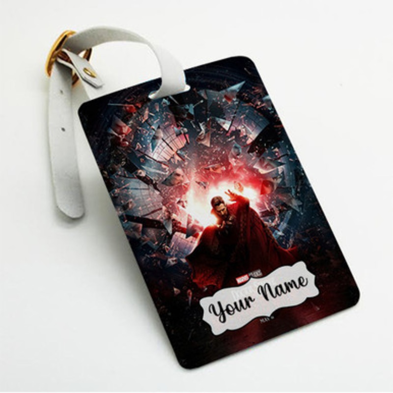 Pastele Doctor Strange In The Multiverse Of Madness Good Custom Luggage Tags Personalized Name PU Leather Luggage Tag With Strap Awesome Baggage Hanging Suitcase Bag Tags Name ID Labels Travel Bag Accessories