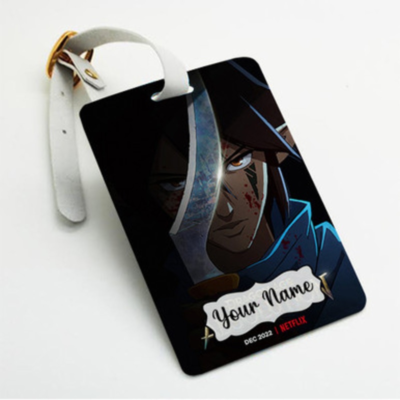 Pastele Dragon Age Absolution Custom Luggage Tags Personalized Name PU Leather Luggage Tag With Strap Awesome Baggage Hanging Suitcase Bag Tags Name ID Labels Travel Bag Accessories