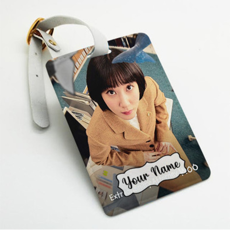 Pastele Extraordinary Attorney Woo Custom Luggage Tags Personalized Name PU Leather Luggage Tag With Strap Awesome Baggage Hanging Suitcase Bag Tags Name ID Labels Travel Bag Accessories
