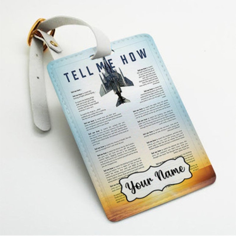 Pastele F 4 Phantom Tell Me How Custom Luggage Tags Personalized Name PU Leather Luggage Tag With Strap Awesome Baggage Hanging Suitcase Bag Tags Name ID Labels Travel Bag Accessories