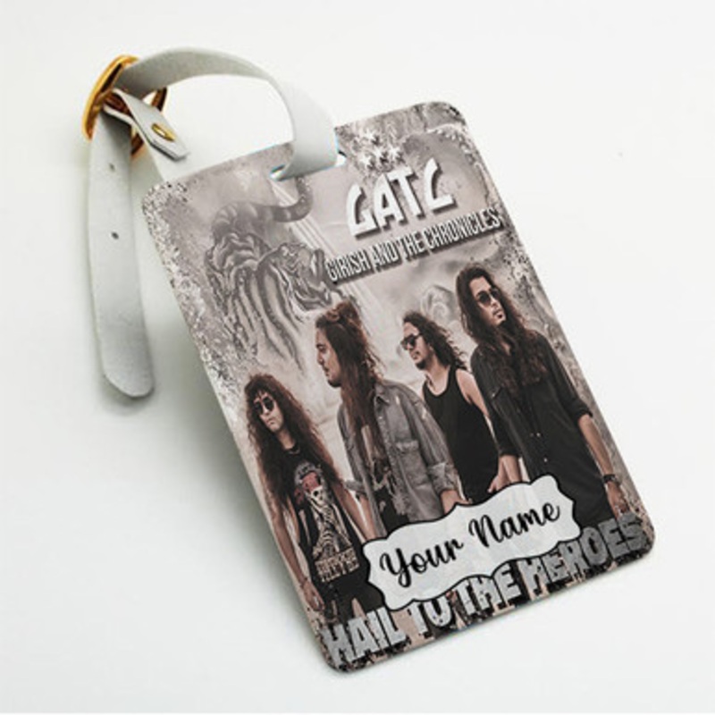 Pastele Girish And The Chronicles Hail to the Heroes Custom Luggage Tags Personalized Name PU Leather Luggage Tag With Strap Awesome Baggage Hanging Suitcase Bag Tags Name ID Labels Travel Bag Accessories