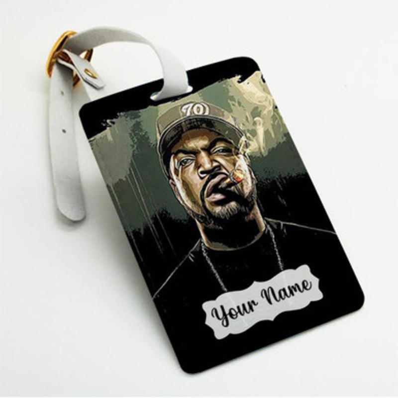 Pastele Ice Cube Custom Luggage Tags Personalized Name PU Leather Luggage Tag With Strap Awesome Baggage Hanging Suitcase Bag Tags Name ID Labels Travel Bag Accessories