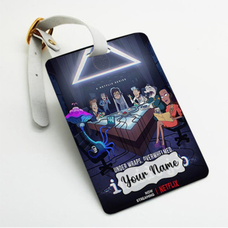 Pastele Inside Job Custom Luggage Tags Personalized Name PU Leather Luggage Tag With Strap Awesome Baggage Hanging Suitcase Bag Tags Name ID Labels Travel Bag Accessories