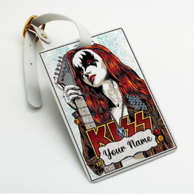 Pastele Kiss Australia Custom Luggage Tags Personalized Name PU Leather Luggage Tag With Strap Awesome Baggage Hanging Suitcase Bag Tags Name ID Labels Travel Bag Accessories