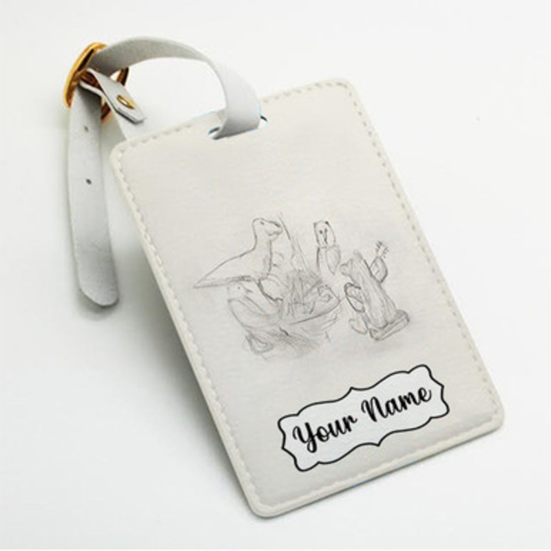 Pastele Big Thief Dragon New Warm Mountain I Believe in You Custom Luggage Tags Personalized Name PU Leather Luggage Tag With Strap Awesome Baggage Hanging Suitcase Bag Tags Name ID Labels Travel Bag Accessories