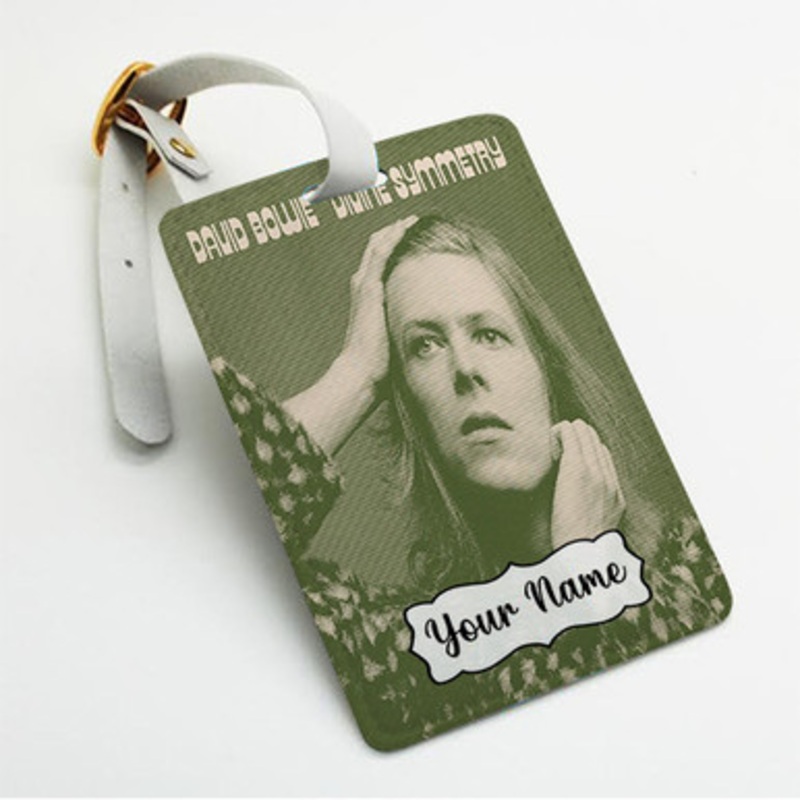 Pastele David Bowie Divine Symmetry Custom Luggage Tags Personalized Name PU Leather Luggage Tag With Strap Awesome Baggage Hanging Suitcase Bag Tags Name ID Labels Travel Bag Accessories