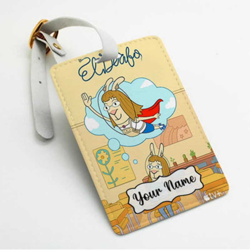 Pastele El Deafo Custom Luggage Tags Personalized Name PU Leather Luggage Tag With Strap Awesome Baggage Hanging Suitcase Bag Tags Name ID Labels Travel Bag Accessories