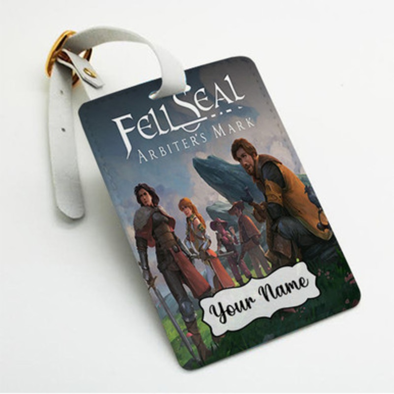 Pastele Fell Seal Arbiter s Mark Custom Luggage Tags Personalized Name PU Leather Luggage Tag With Strap Awesome Baggage Hanging Suitcase Bag Tags Name ID Labels Travel Bag Accessories