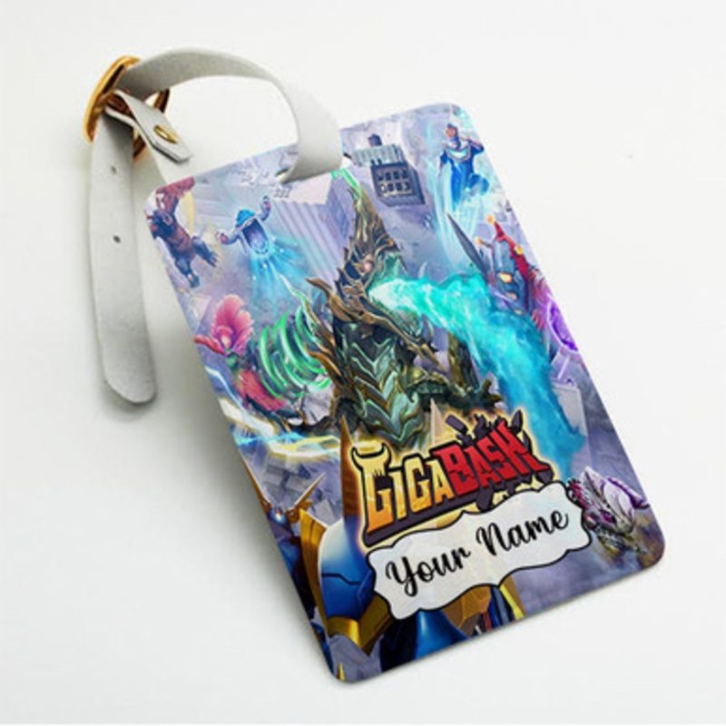 Pastele Giga Bash Custom Luggage Tags Personalized Name PU Leather Luggage Tag With Strap Awesome Baggage Hanging Suitcase Bag Tags Name ID Labels Travel Bag Accessories