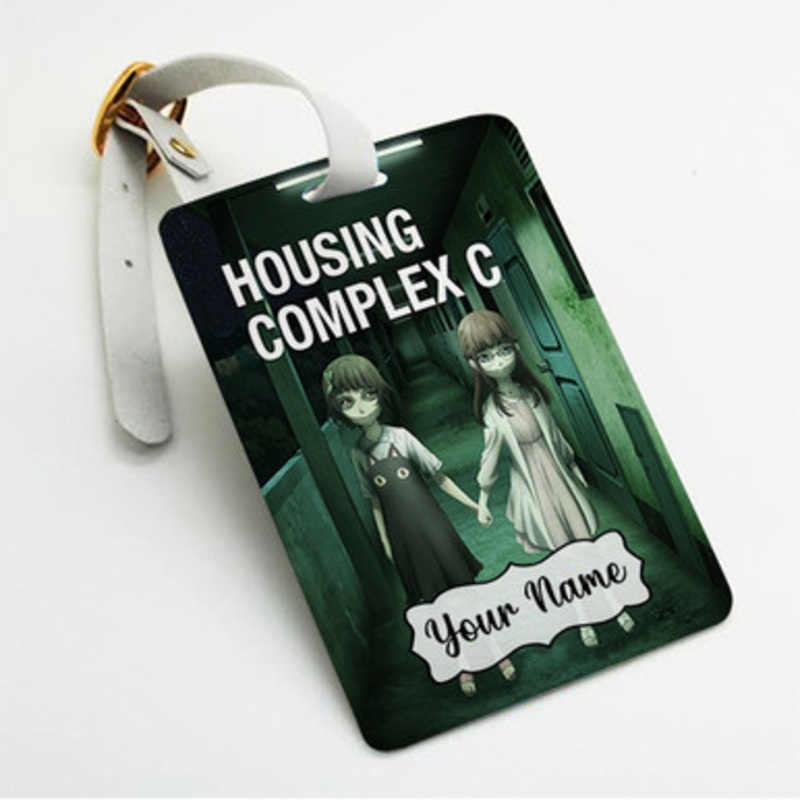 Pastele Housing Complex C Custom Luggage Tags Personalized Name PU Leather Luggage Tag With Strap Awesome Baggage Hanging Suitcase Bag Tags Name ID Labels Travel Bag Accessories