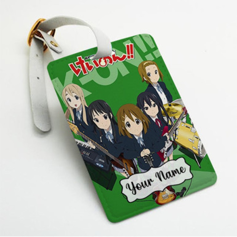 Pastele K On Anime Manga Custom Luggage Tags Personalized Name PU Leather Luggage Tag With Strap Awesome Baggage Hanging Suitcase Bag Tags Name ID Labels Travel Bag Accessories