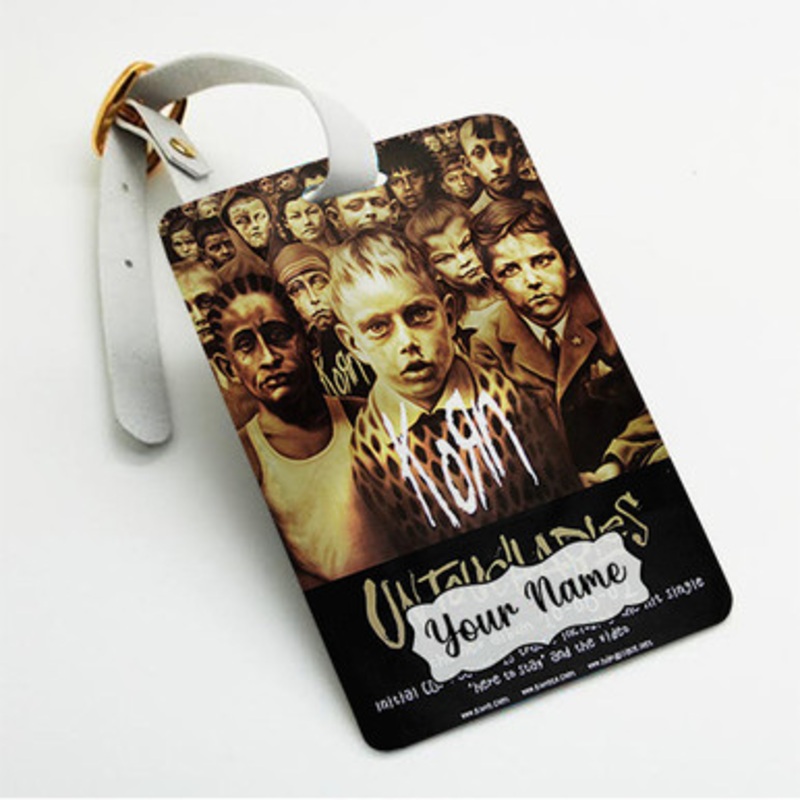 Pastele Korn Untouchables Custom Luggage Tags Personalized Name PU Leather Luggage Tag With Strap Awesome Baggage Hanging Suitcase Bag Tags Name ID Labels Travel Bag Accessories