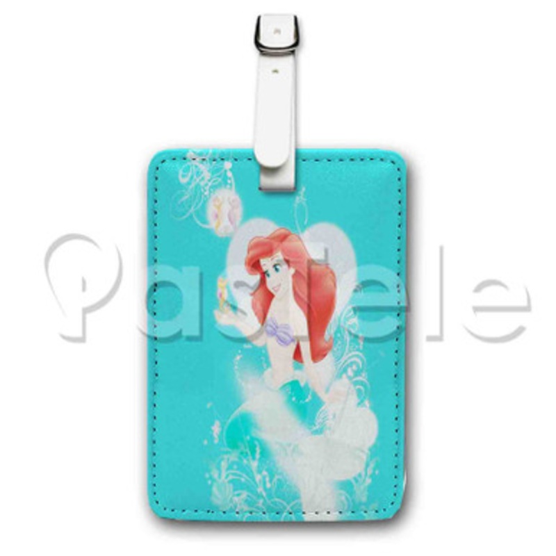 ariel the little mermaid Custom Luggage Tags PU Leather Travel Baggage Name ID Labels Tag