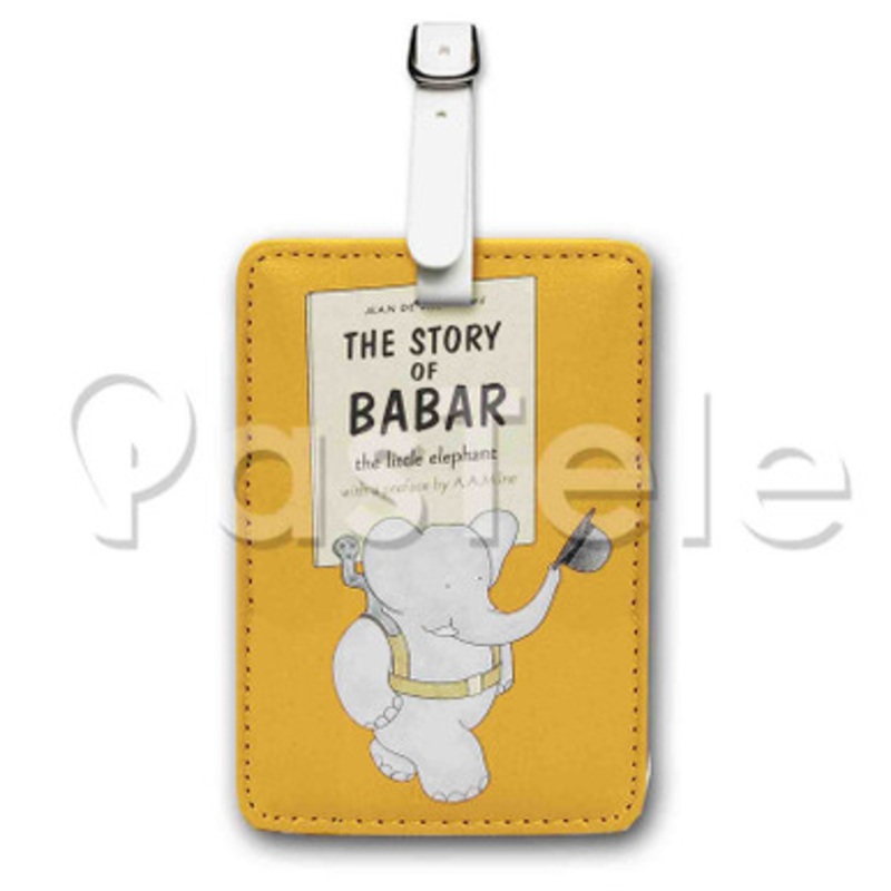 Babar The Elephant Custom Luggage Tags PU Leather Travel Baggage Name ID Labels Tag