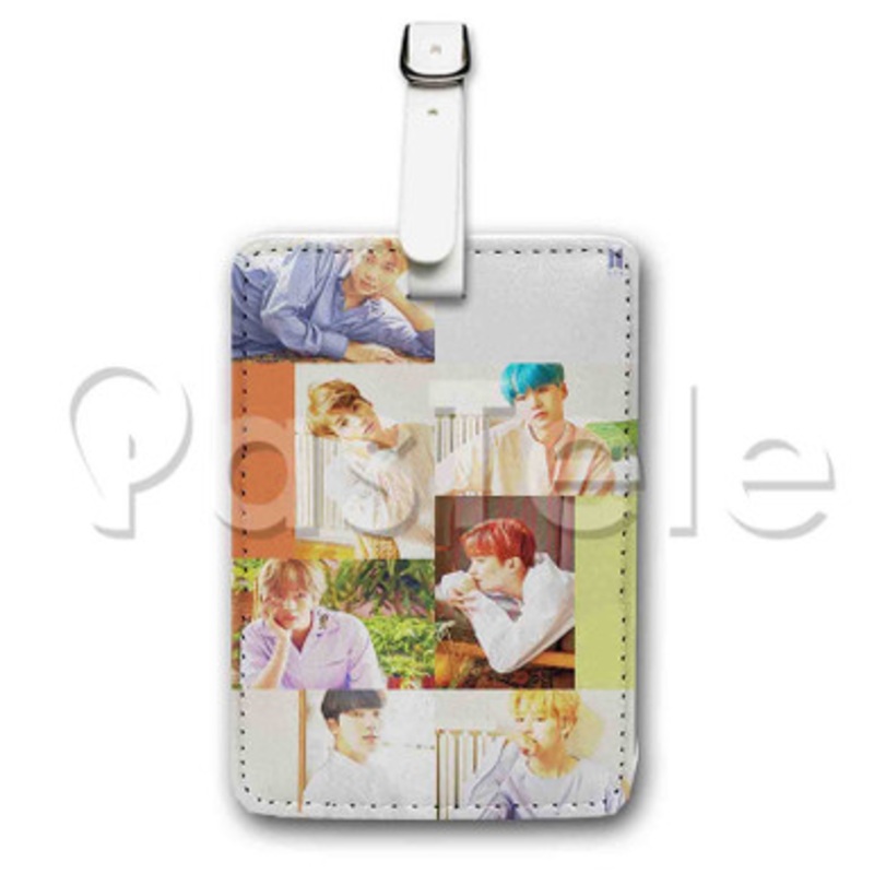 Bangtan Boys Custom Luggage Tags PU Leather Travel Baggage Name ID Labels Tag