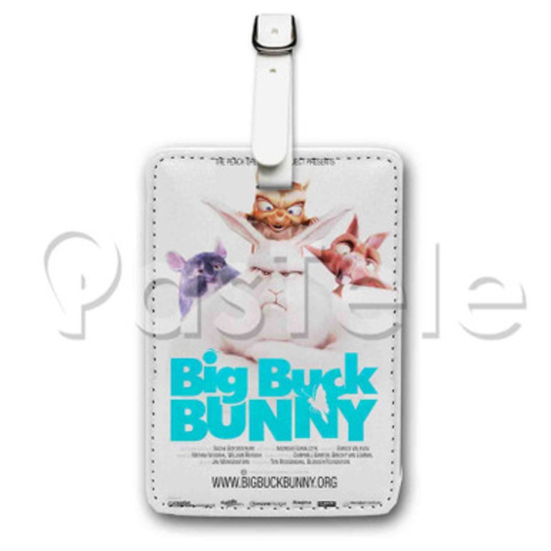 Big Buck Bunny Custom Luggage Tags PU Leather Travel Baggage Name ID Labels Tag