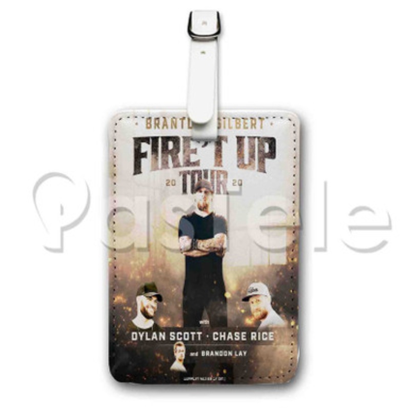 Brantley Gilbert Fire t Up Tour Custom Luggage Tags PU Leather Travel Baggage Name ID Labels Tag