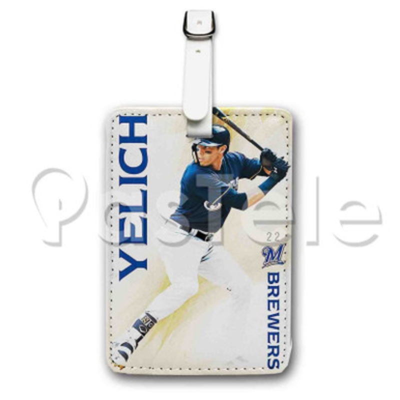 Christian Yelich MLB Milwaukee Brewers Custom Luggage Tags PU Leather Travel Baggage Name ID Labels Tag